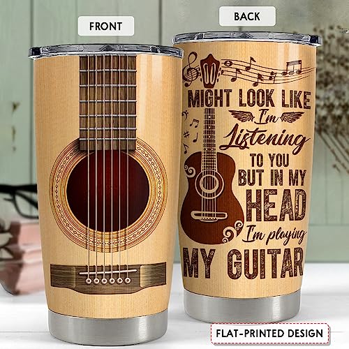 SANDJEST Guitar Tumbler Cup 20oz Guitarist Stainless Steel Insulated Tumblers Guitars Coffee Travel Mug Gift for Musician Players Guitar Lovers Gifts for Birthday Christmas - color: Guitar