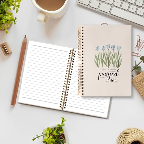 huester Christian Tulip Floral Notebook Journal, Religious Prayer Journal for Women, I Still Remember the Days I Prayed Bible Notebooks for Note Taking, Bible Hardcover Spiral Notebook, 5.5x8.3 Inch - color: Christian05