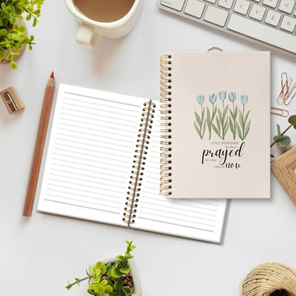 huester Christian Tulip Floral Notebook Journal, Religious Prayer Journal for Women, I Still Remember the Days I Prayed Bible Notebooks for Note Taking, Bible Hardcover Spiral Notebook, 5.5x8.3 Inch - color: Christian05