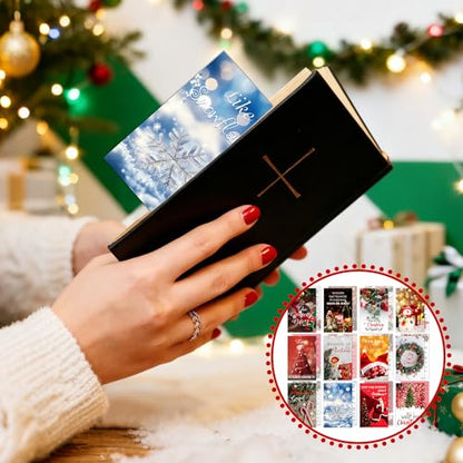 240PCS Christmas Gospel Tract Cards, Bulk Pocket Prayer Cards with Bible Verses, Christian Evangelism Handouts for Kids Adults Church Ministry Outreach Supplies, 12 Designs - color: Christmas