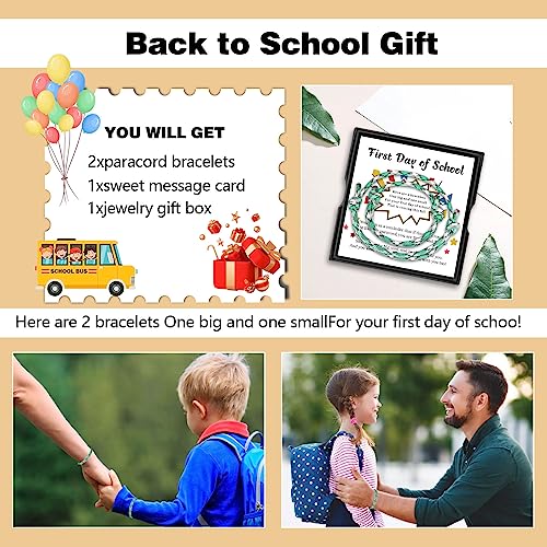 First Day of School Bracelets, Back to School Bracelets Mommy and Me - color: 2PCS Green