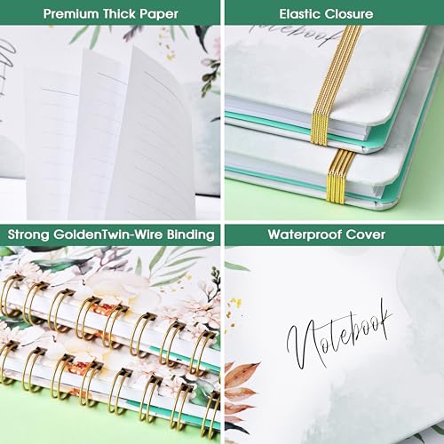 Ruled Notebook/Journal - Journal for Wemon, 8.5" X 6.4" - color: green white