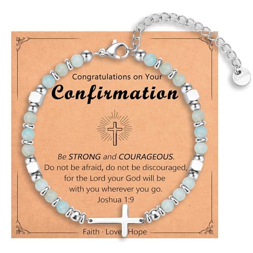 Religious Cross Bracelet for Women Girls, Christian Gifts - color: Confirmation