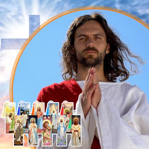Sinload 10 Pcs Jesus Diamond Painting Bookmarks Acrylic Art Book Marks - style: Jesus
