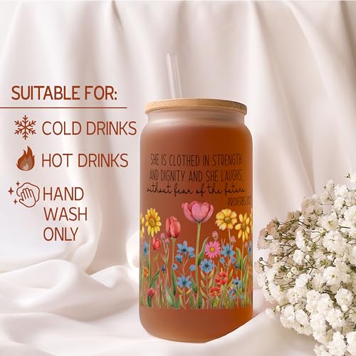 Generic Christian Affirmation Cup, Christian Gifts for Women, Religious Glass Tumbler, Religious Mug, Religious Cup, Religious Gifts for Friend, 16 oz