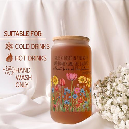 Generic Christian Affirmation Cup, Christian Gifts for Women, Religious Glass Tumbler, Religious Mug, Religious Cup, Religious Gifts for Friend, 16 oz