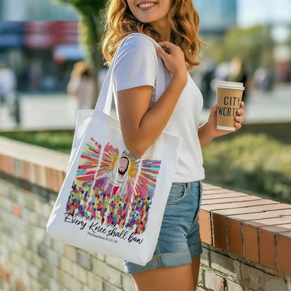 Bible Tote Bags Cute Christian Preppy Canvas Tote Bag Christian Gifts for Women Reusable Shopping Bags(Parent) - color: Christ-2