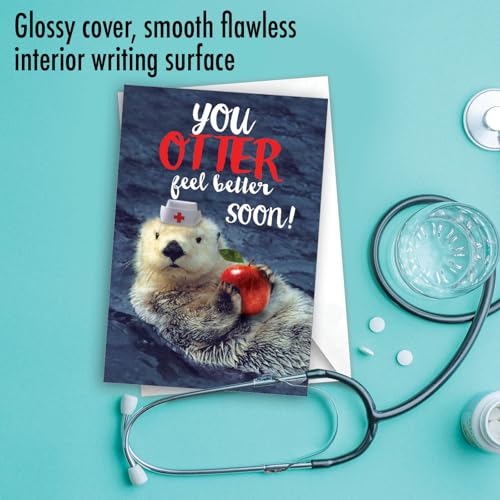 NobleWorks - Funny Get Well Greeting Card - Hilarious Feel Better Notecard with Envelope - Otterly Awesome C6574DGWG - style: Otterly Awesome