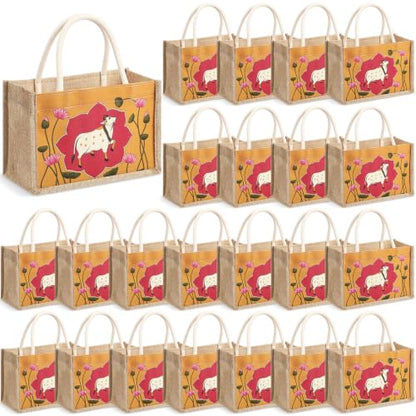 Happy Diwali Return Gift Bags, Pichwai Tote Bags - style: Lotus
