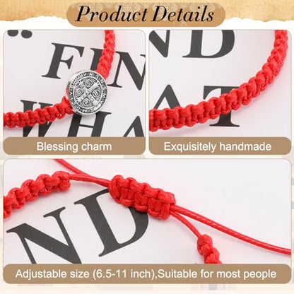 Fumete 2 Pcs Saint Benedict Medal - color: Red, Gray