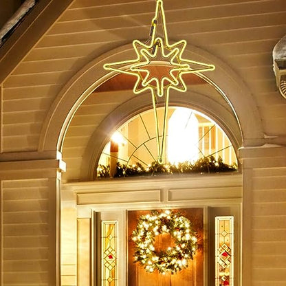 Large Star of Bethlehem Outdoor Lights, 25"x16.5", 408 Warm White LED, Christmas Decorations, Nativity Scene, Yard, Porch - size: Large 25" 408LED Warm white