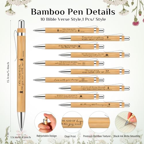 Spakon 10 Sets Christian Gifts Bulk Bible Verse Pens Keychain, Bible - style: Bible
