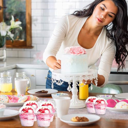 Alaeseje 100 Pack 8 oz Clear Plastic Cups with Dome Lids(Hole in the Lid) - style: 100 Pack Dome Lids