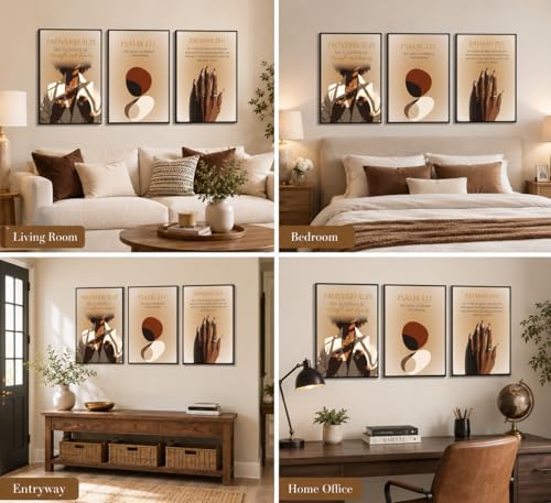 IEMIHZUM African American Girl Christian Wall Art Set of 3 12x16in - color: Poster Scripture, size: 16L"X12W"