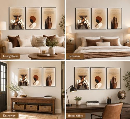 IEMIHZUM African American Girl Christian Wall Art Set of 3 12x16in - color: Poster Scripture, size: 16L"X12W"