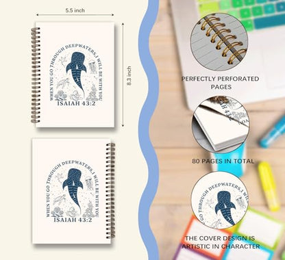 Dejfel Christian Ocean Bible Notebook Journal,Gifts for Women Men Girls - color: sea bible