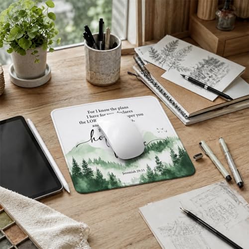 QIYUHOY Christian Bible Verses Mouse Pad, 9.5x7.9 Inch - color: hope and future