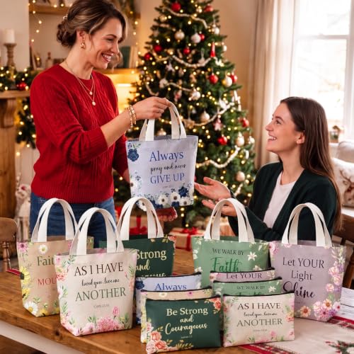 24 Pcs Christmas Christian Gift Bible Verse Tote Bag - style: Morandi
