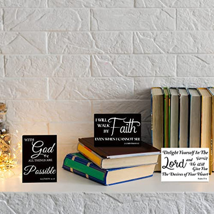 Yalikop 6 Pcs Bible Verse Christian Mini Wooden Sign, Cute Style - style: Cute Style