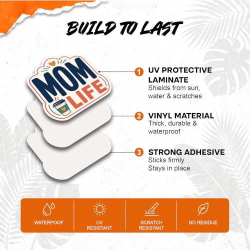 [3PCS] Mom Sticker Mom Life Vinyl Decal for Laptop Bottle Tumbler Gift - color: Mom Sticker