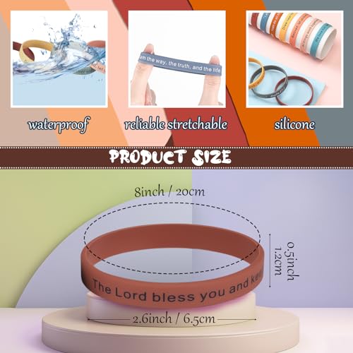 Estune 120 Pcs Bible Verse Bracelets Christian Wristbands, Classic Color - color: Classic Color
