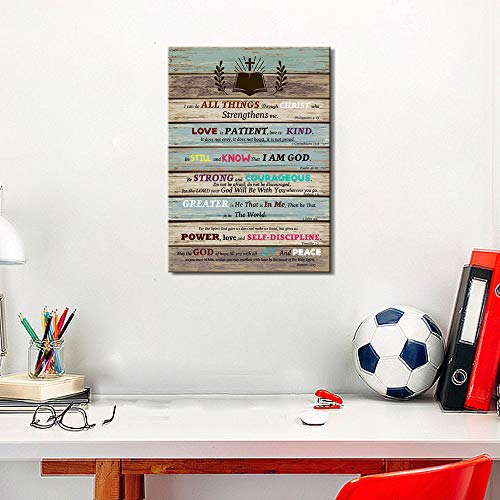 Bible Verse Christian Wall Decor Scripture Inspirational Wall Art for Living Room Bathroom Rustic Religious Gifts Teen Room Decor Be Still and Know that I am God - size: 16x24inch