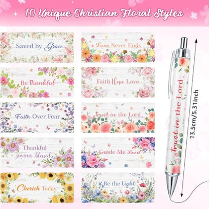 THAWAY 50 Pcs Christian Gifts for Women - Bible Pens Religious Gifts Bulk, Black Ink Inspirational Pens Smooth Writing Scripture Pen Ballpoint for Coworker Journaling School Office Church Supplies - style: Christian