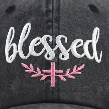 HHNLB Blessed Jesus Hats for Men Women, Adjustable Embroidered Cotton Christian Baseball Cap