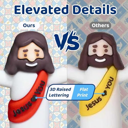 30 Pack Little Jesus Figures with Storage Box, 5 Color Tiny Jesus