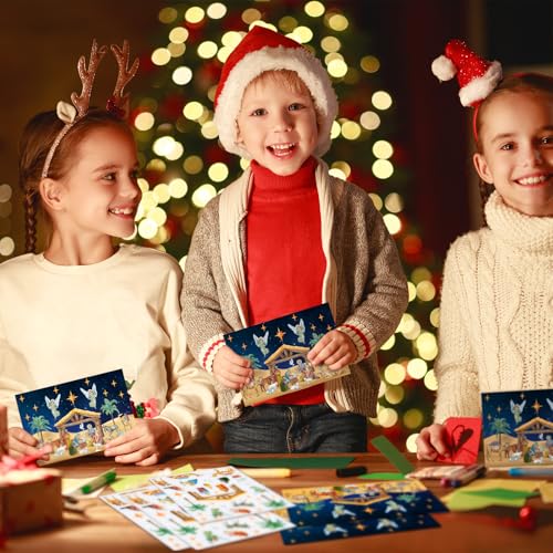 Yexiya 60 Sheets Christmas Nativity Stickers Make a Scene Kit,Classic - style: Classic