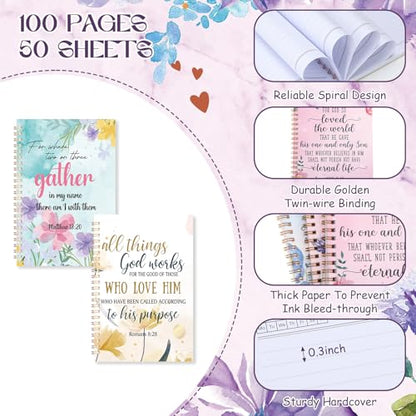 Supervitae 12 Pack Christian Journals Notebooks Gifts for Women,Pastel - style: Pastel