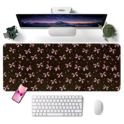 Mouse Pad, Desk Mat, 31.5x11.8in Large Mousepad, Bow - color: Bow