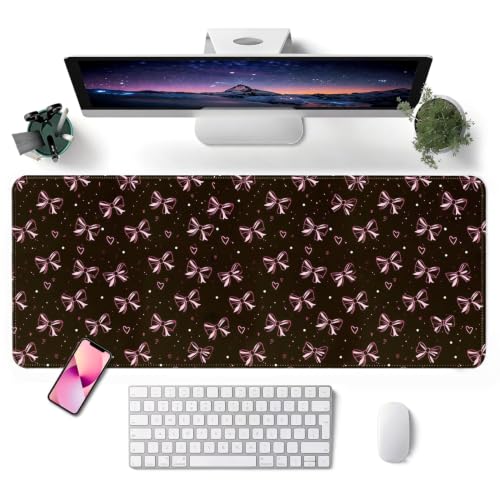 Mouse Pad, Desk Mat, 31.5x11.8in Large Mousepad, Bow - color: Bow