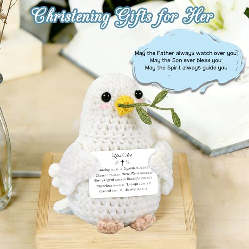 Baptism Gifts for Women Men Adults - Positive Crochet Dove Christian Gifts - style: You Are