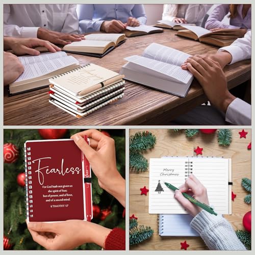 Kosiz 12 Sets Christian Gifts Bulk Prayer Journals Pens, Retro Color - color: Retro Color