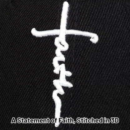 3D Embroidered Christian Hat for Men & Women, Jesus Faith Cross Hat, Religious Gifts for Christians Clothes - color: Faith Design-black