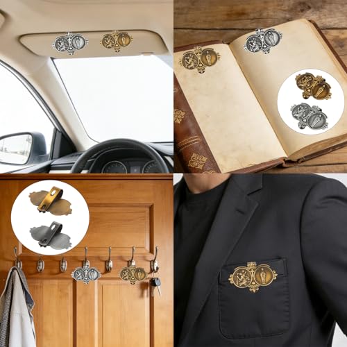 2-Pack Silver Car Visor Clip, St. Christopher Virgin Mary Catholic Driving Safety Medal - color: Silver