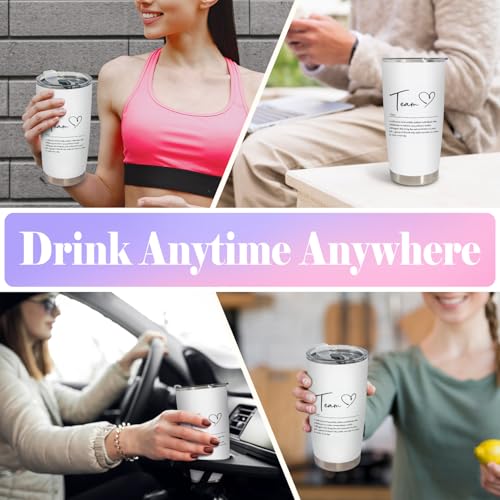 Team Gifts: Stainless Steel Tumbler with Lid and Straw, 20oz - color: TEAM