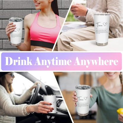 Team Gifts: Stainless Steel Tumbler with Lid and Straw, 20oz - color: TEAM