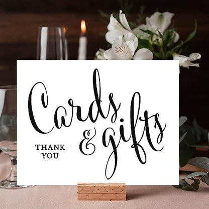 Andaz Press Wedding Party Signs, Formal Black and White, 8.5-inch x 11-inch, Cards and Gifts Thank You, 1-Pack - Gift Table Poster, Script Reception Card Print - color: Cards and Gifts
