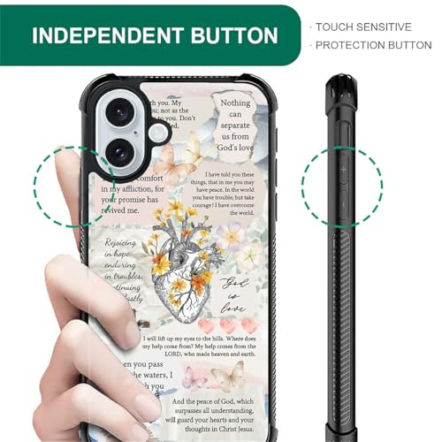 for iPhone 16 Case | Classic Slim Cover Design | Bible Verses Heart - color: Bible Verses Heart, size: iPhone 16