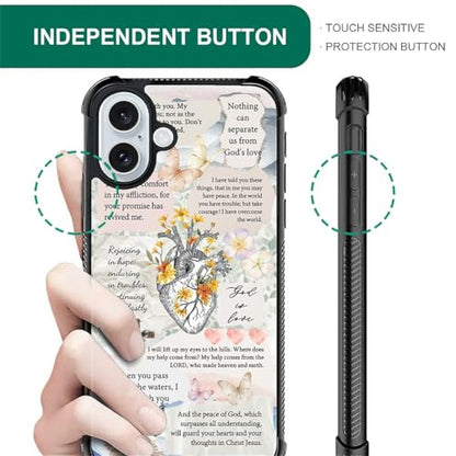 for iPhone 16 Case | Classic Slim Cover Design | Bible Verses Heart - color: Bible Verses Heart, size: iPhone 16