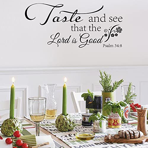 Taste and See That The Lord is Good Psalm 34:8 - Vinyl Wall Decal Stickers Bible Verse Quotes Christian Motto Home Décor