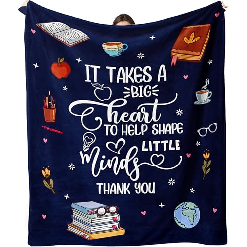 Teacher Gifts for Women, Teacher Appreciation Gifts Blanket 60"X50" - color: Blue-teacher