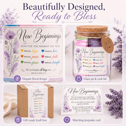 New Beginnings Bible Verse Jar, New Beginnings Gifts for Women, Coworker, Friends - color: Bible jar for new beginning