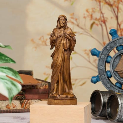 Sacred Heart of Jesus Statue,Wooden Religious Figurine - color: Jesus-a, size: 4 Inch