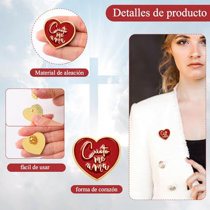 Tondiamo 50 Pcs Christian Jesus Loves You Pins Gifts - style: Spanish Style