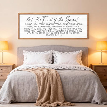 The Fruit of the Spirit Rustic Bible Verse Framed Wall Art - color: Natural Frame, style: The Fruit of the Spirit