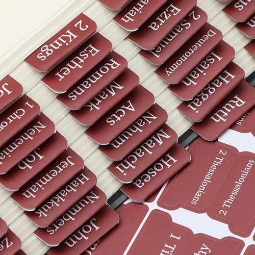 Mr. Pen- Laminated Bible Tabs, 75 pcs, Easy-to-Read & Apply - color: Mahogany