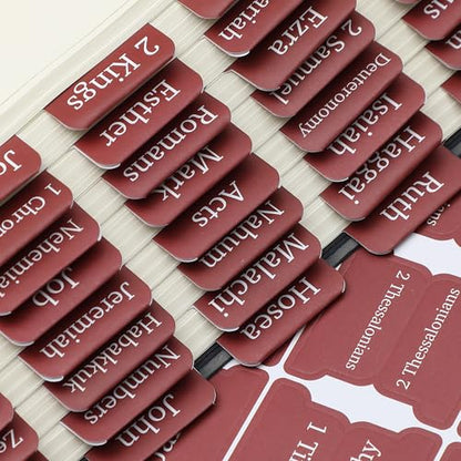 Mr. Pen- Laminated Bible Tabs, 75 pcs, Easy-to-Read & Apply - color: Mahogany